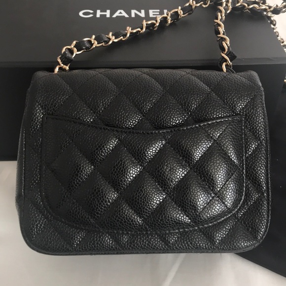 ❌SOLD❌CHANEL Mini Square Flap in Black Caviar - Picture 4 of 8